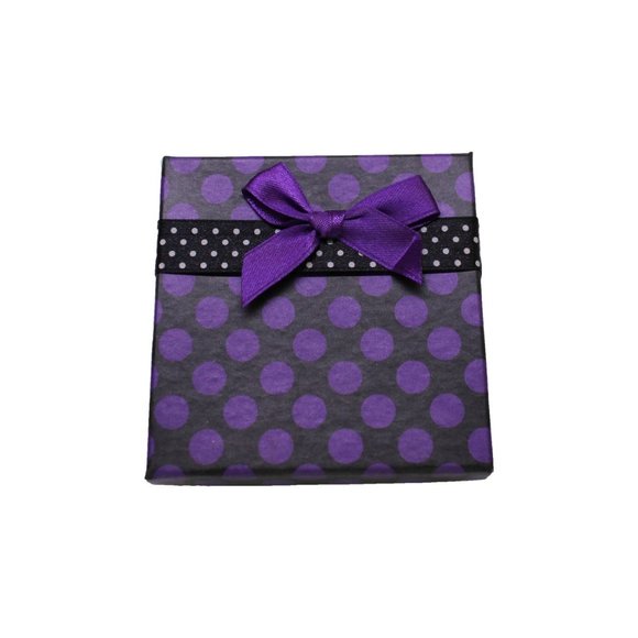 Polka Dot Square Jewllery Box with Bow - Picture 8 of 9